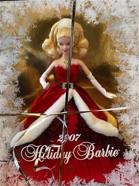 Barbie Holiday Doll in Red and White Gown